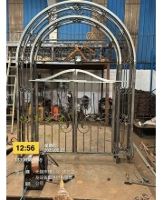 Wrought iron flower rack, corridor rack, small door - Wrought iron arched door